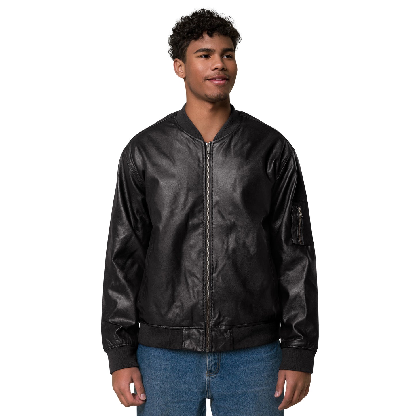 VEGAS BABY Leather Bomber Jacket