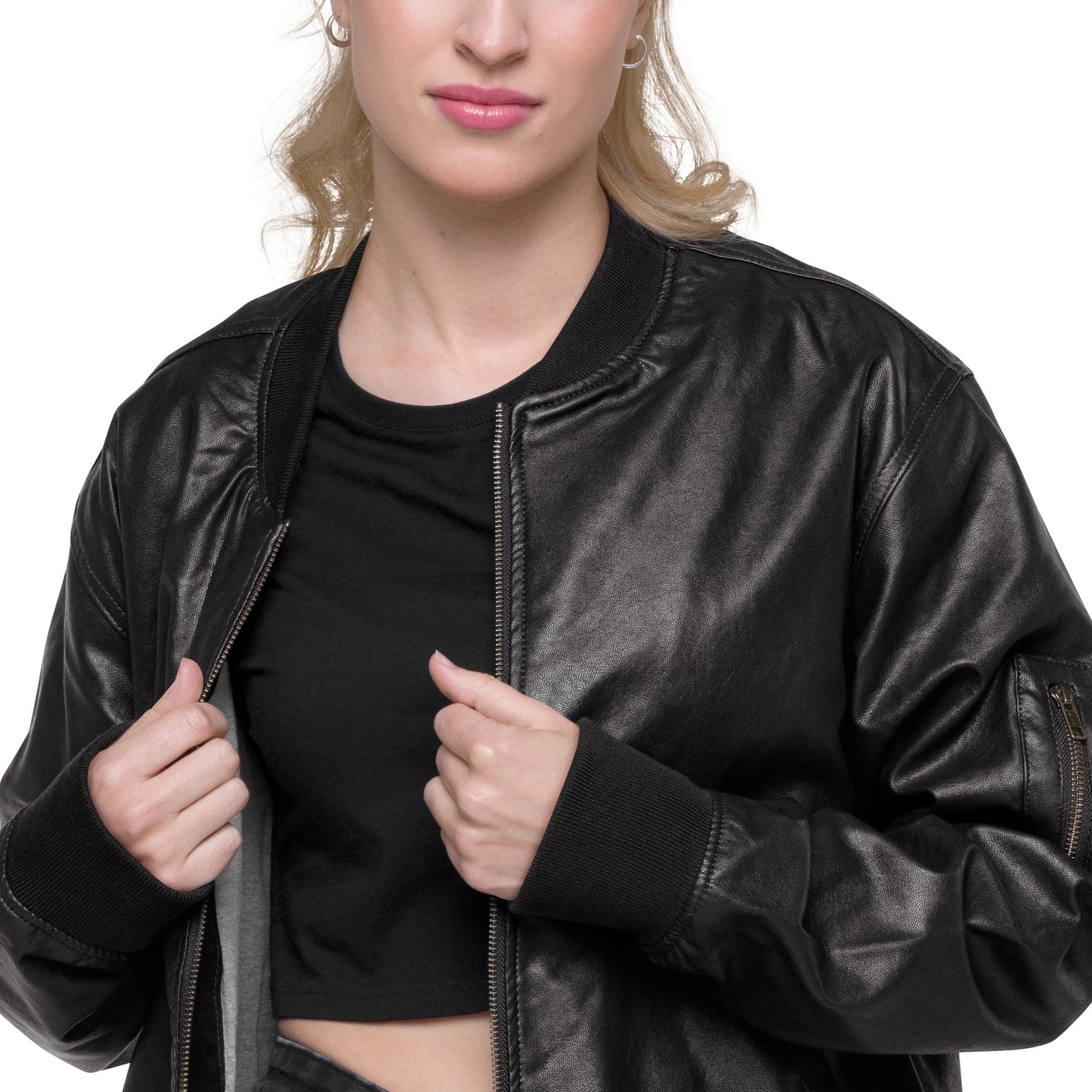 VEGAS BABY Leather Bomber Jacket