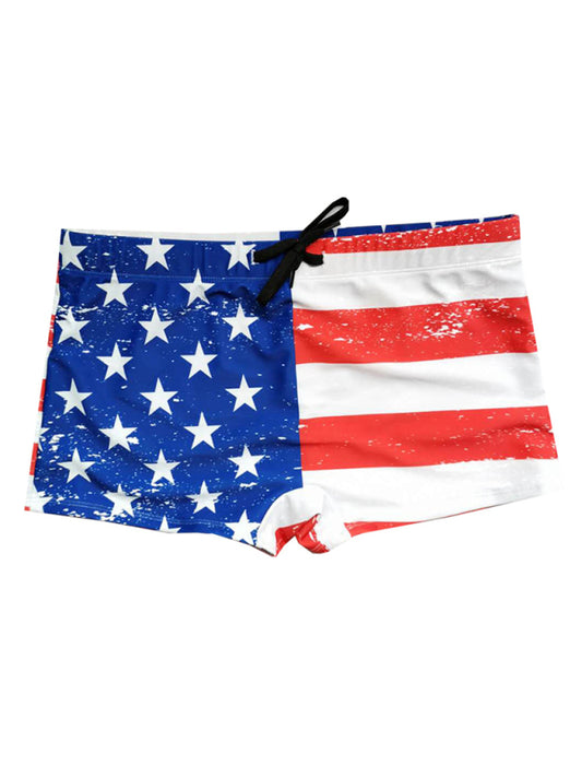 Men's Printed Fashion Nylon Boxer Swim Shorts