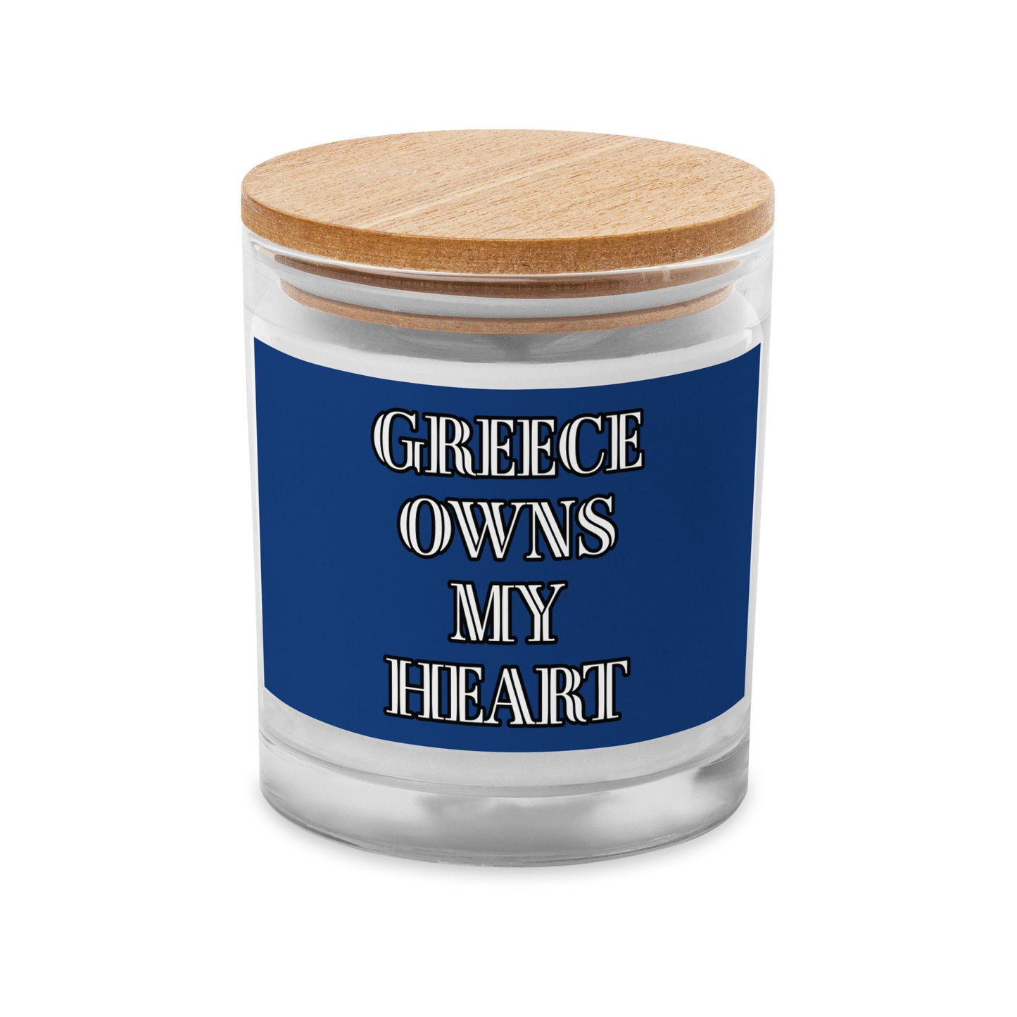 GREECE OWNS MY HEART Glass jar candle