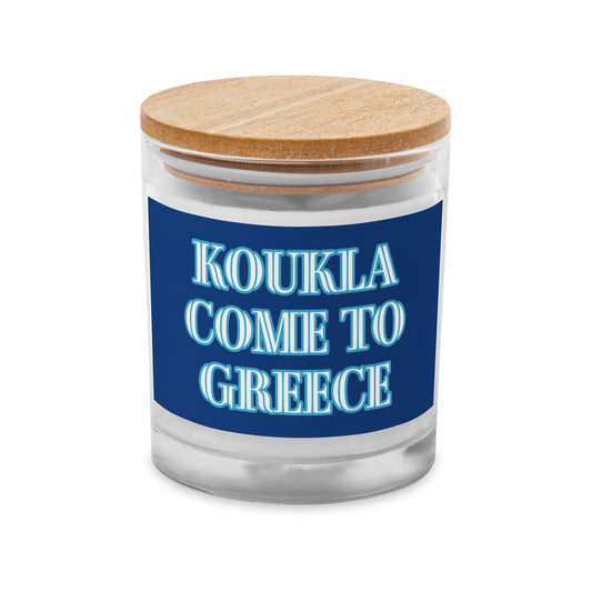 KOUKLA COME TO GREECE Glass jar candle