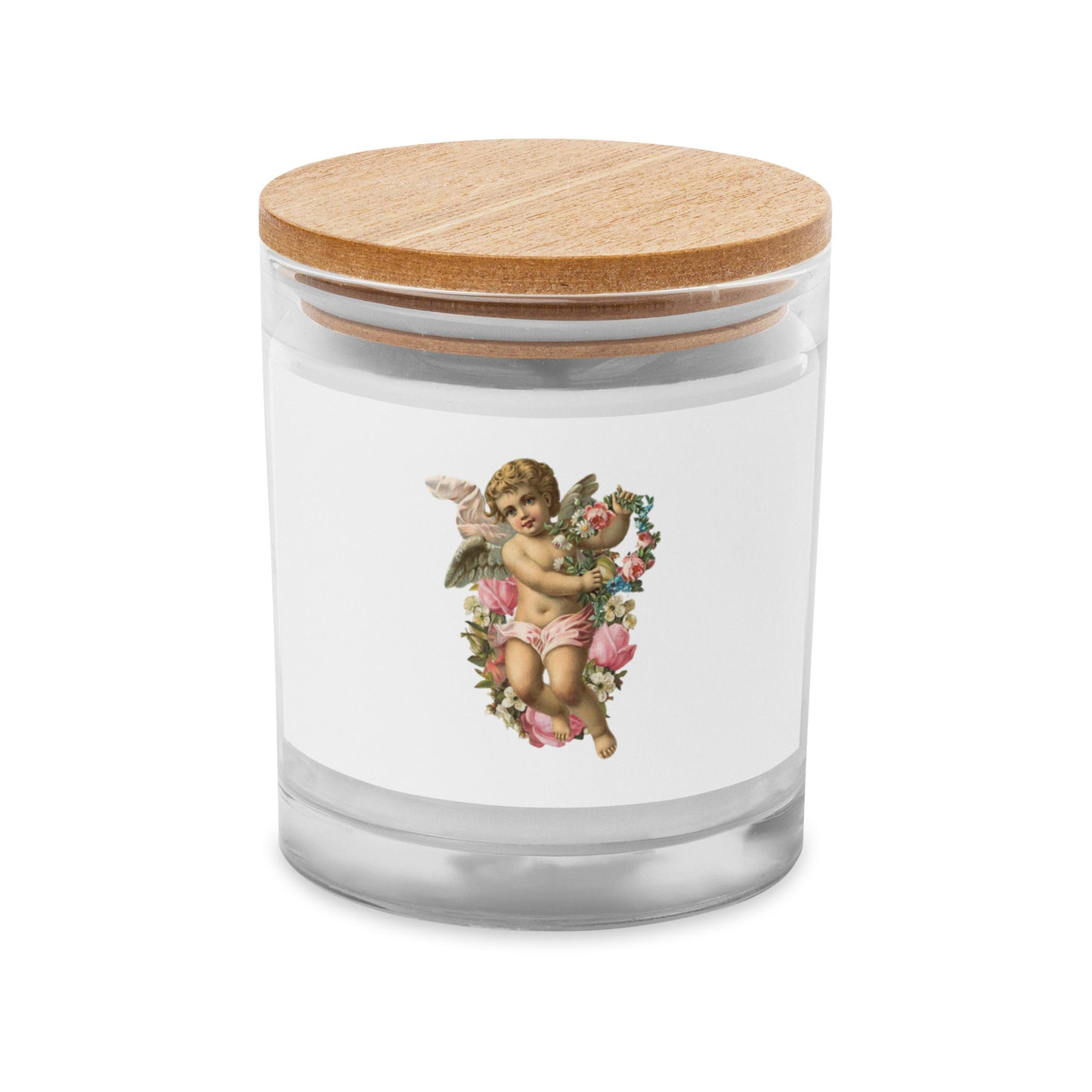 ANGEL VINTAGE WHTE Glass jar candle