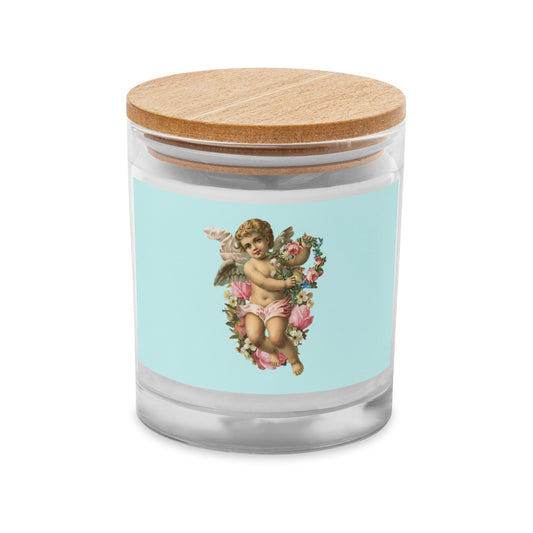 VINTAGE ANGEL IN BLUE Glass jar candle