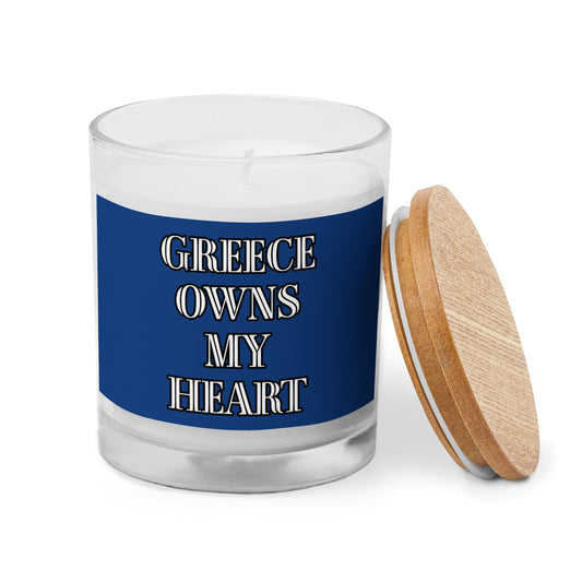 GREECE OWNS MY HEART Glass jar candle