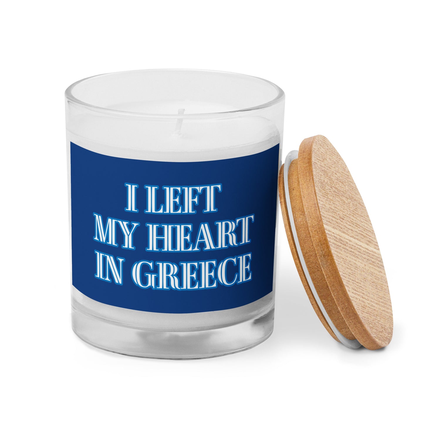 I LEFT MY HEART IN GREECE Glass jar candle