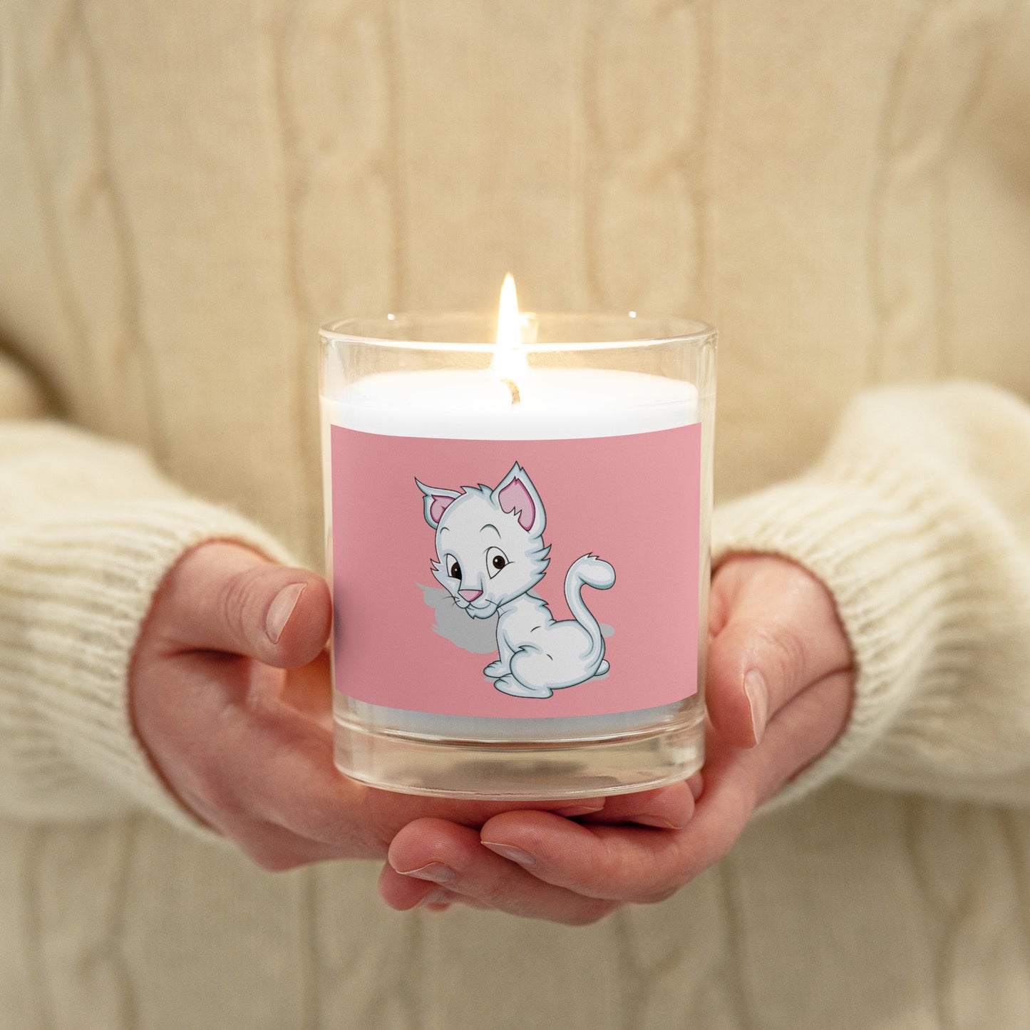 CUTIE KITTEN Glass jar candle