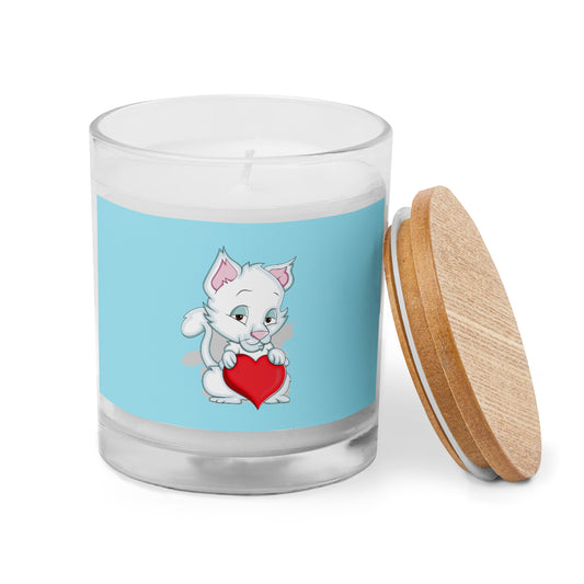 CUTIE KITTEN WITH HEART Glass jar candle