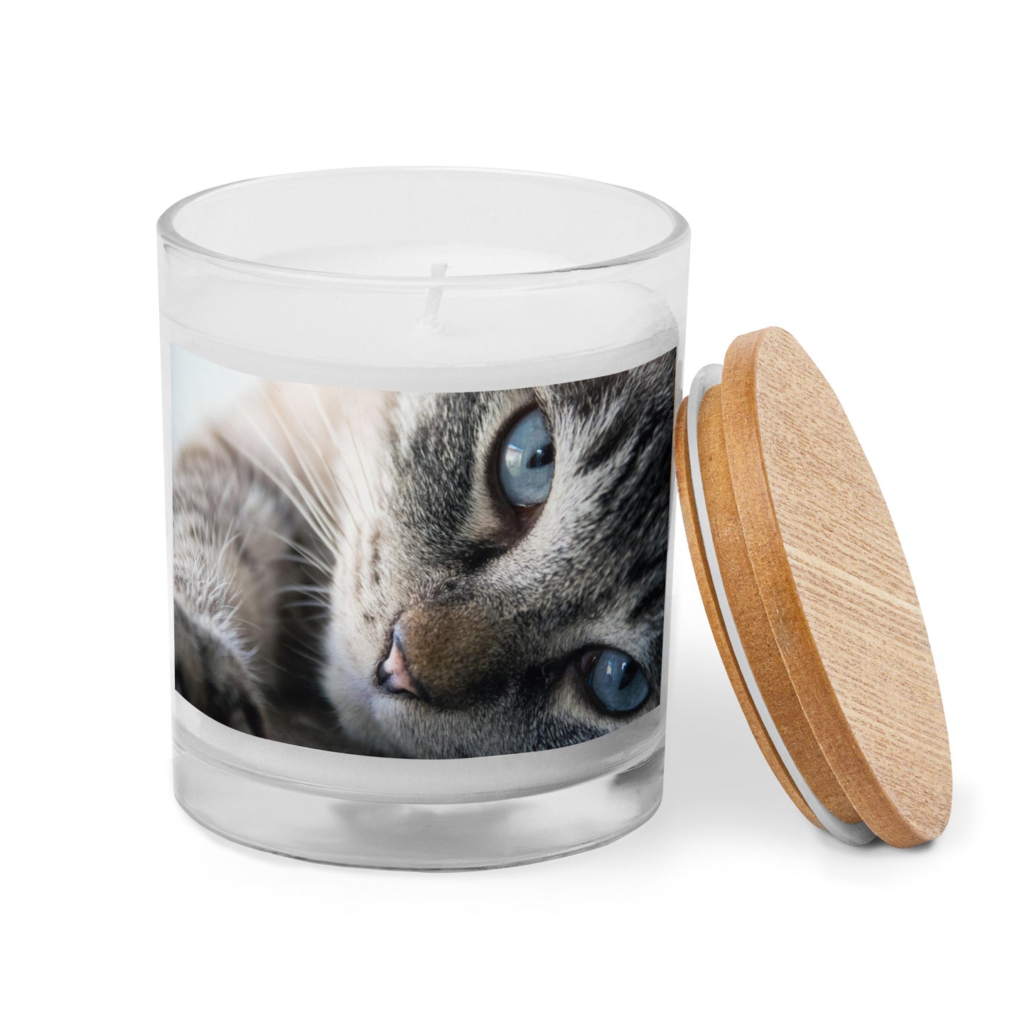 CAT BOUTIQUE- BLUE EYE CAT Glass jar candle