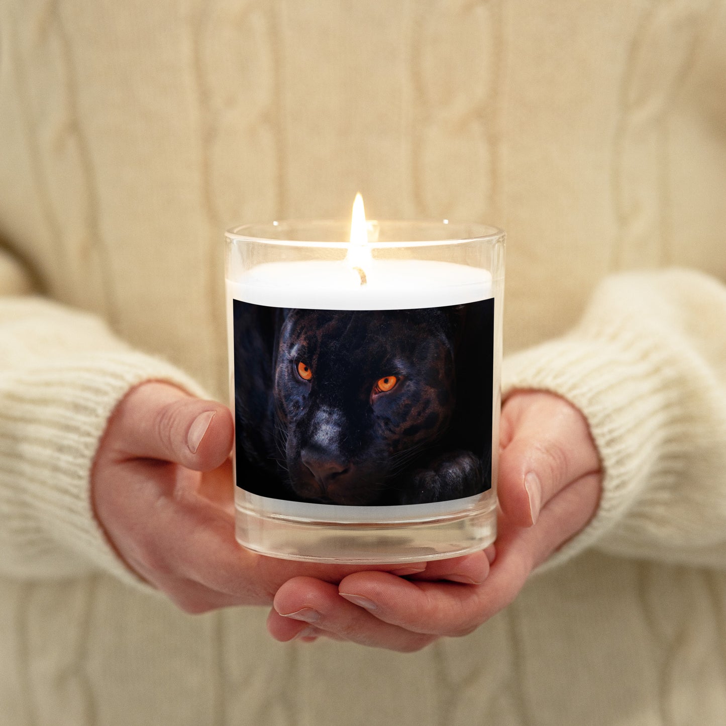 CAT BOUTIQUE- PANTHER Glass jar candle