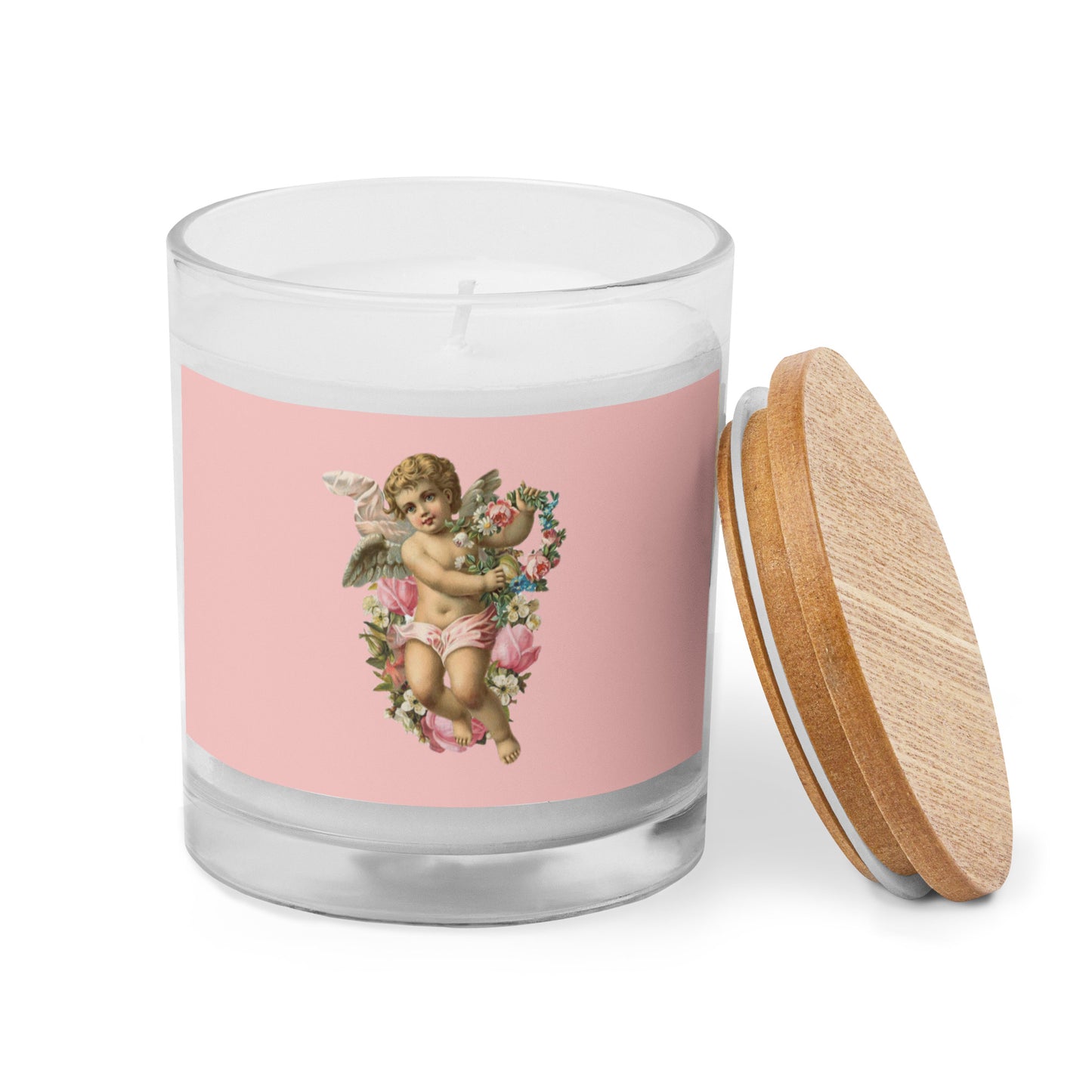 VINTAGE ANGEL IN PINK Glass jar candle