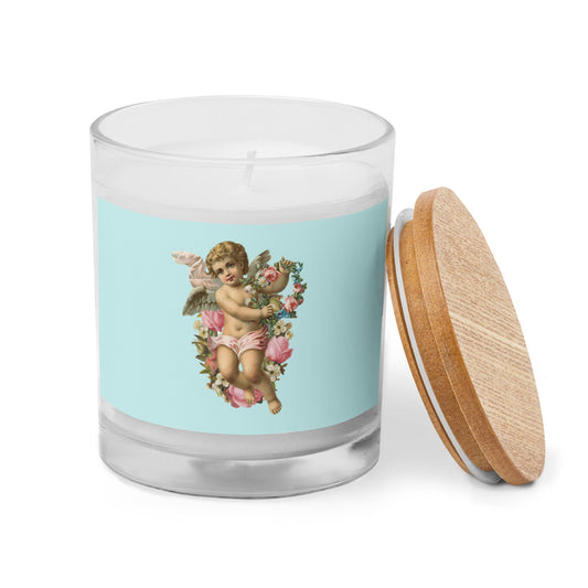 VINTAGE ANGEL IN BLUE Glass jar candle