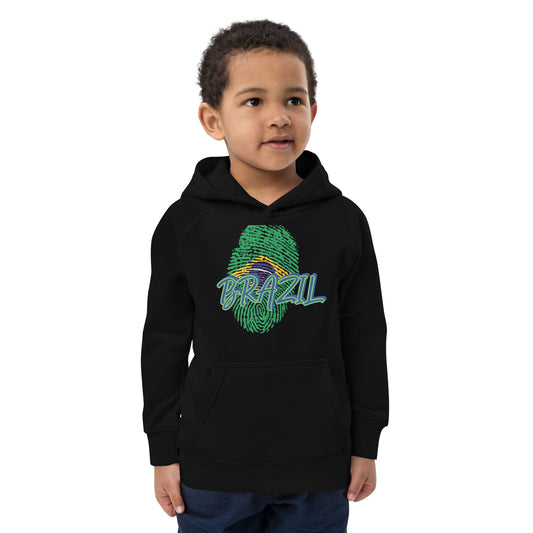 BRAZIL BOUTIQUE -BRAZIL THEME Kids eco hoodie IN BLACK