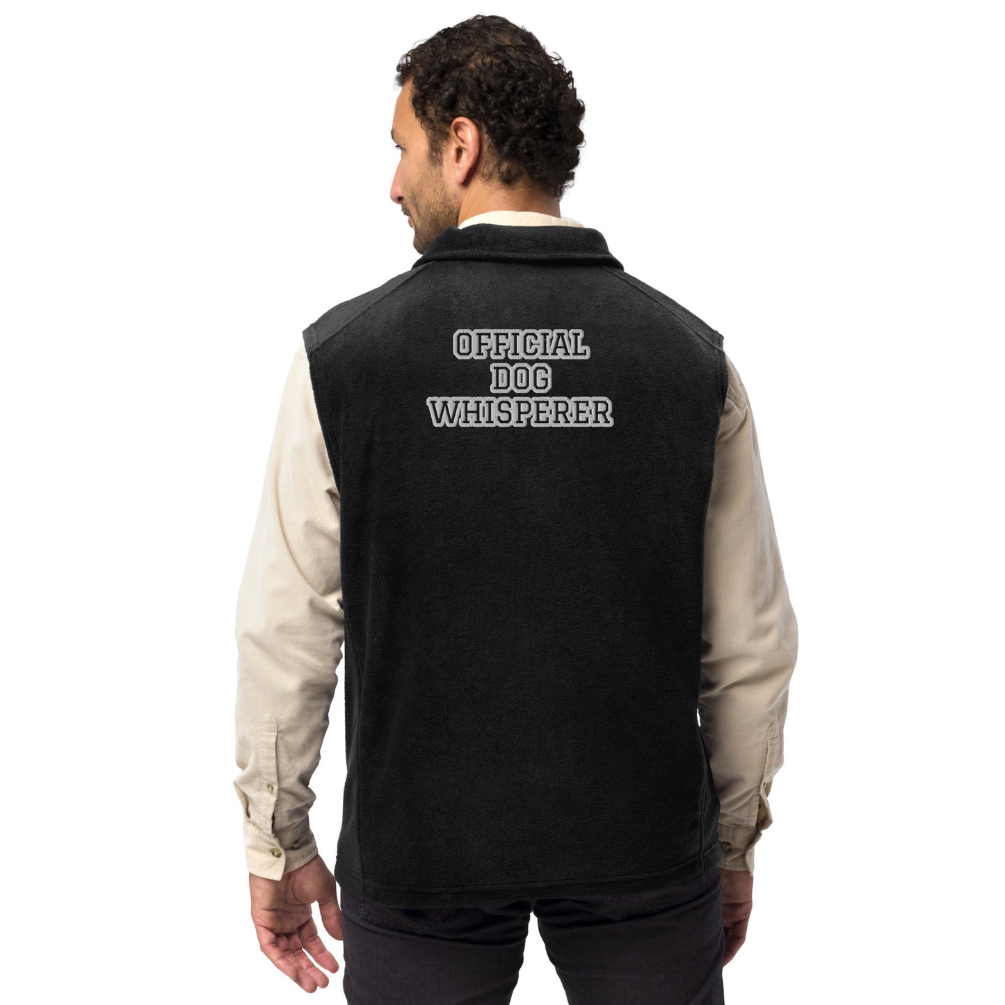 OFFICIAL DOG WHISPERER-Men’s Columbia fleece vest IN BLACK