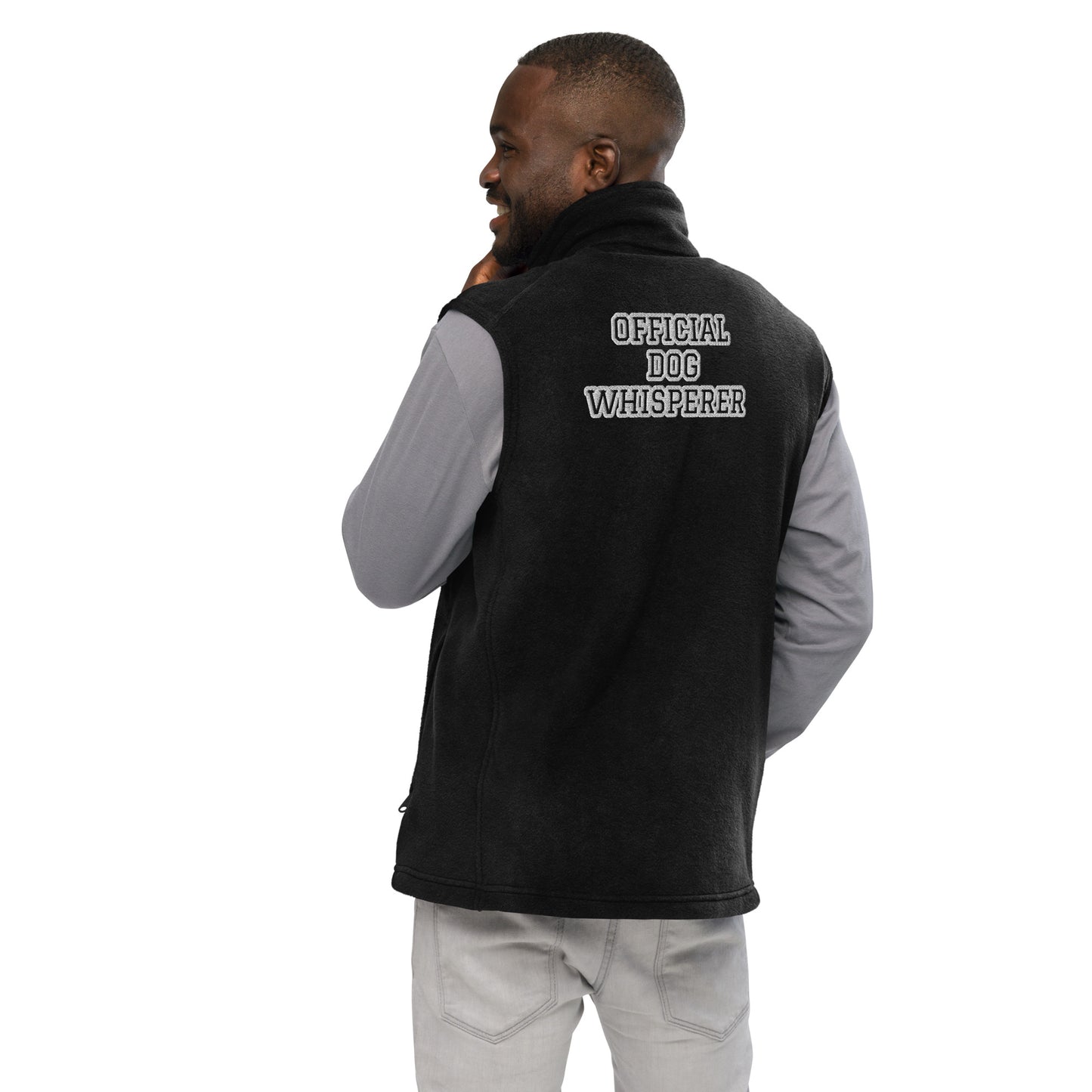 OFFICIAL DOG WHISPERER-Men’s Columbia fleece vest IN BLACK