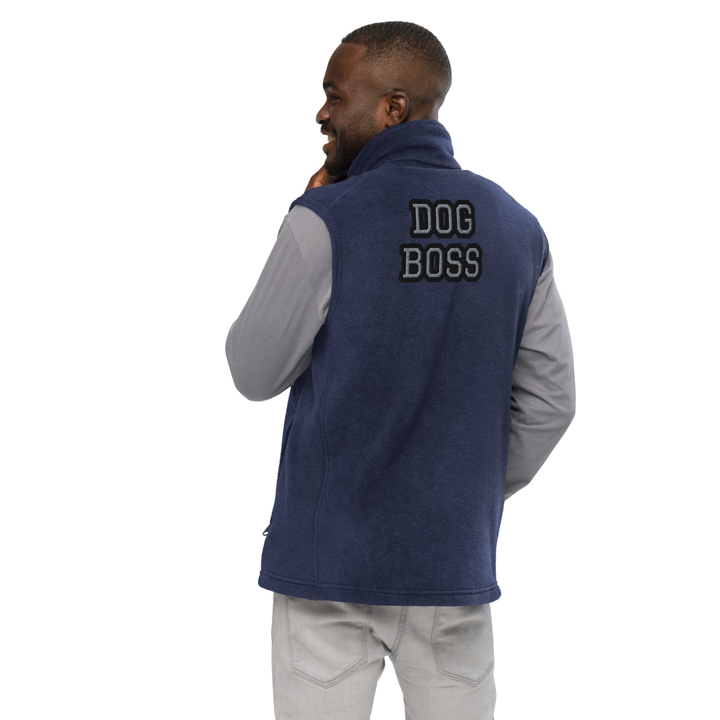 DOG BOSS-BLUE-Men’s Columbia fleece vest