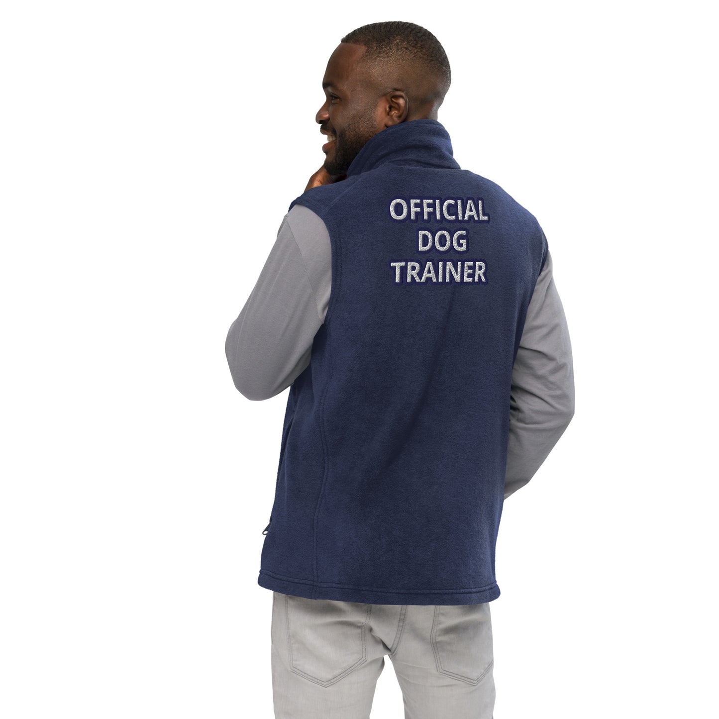 OFFICIAL DOG TRAINER -Men’s Columbia fleece vest-100 PERCENT THERMAL RETENTION