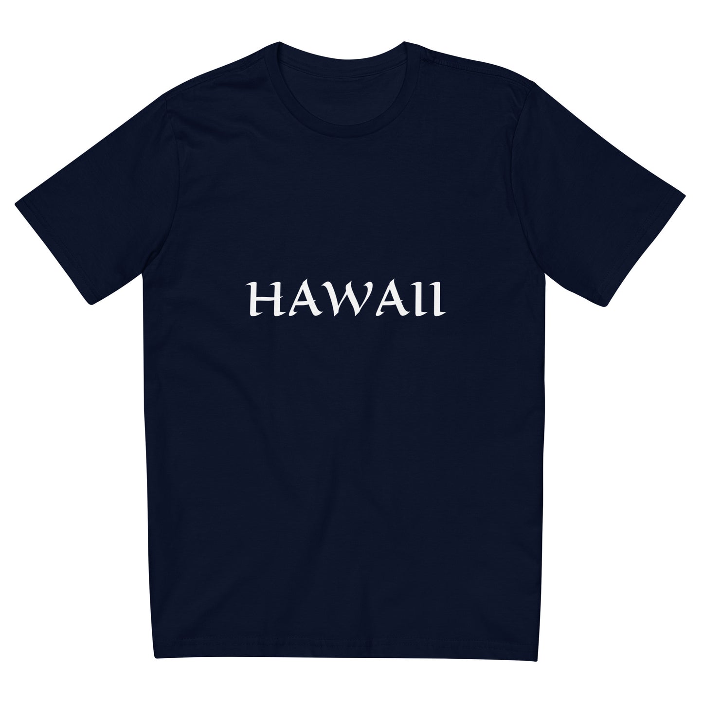 HAWAII NAVY BLUE OR ROYAL BLUE WITH WHITE HAWAII Men's fitted straight cut t-shirt