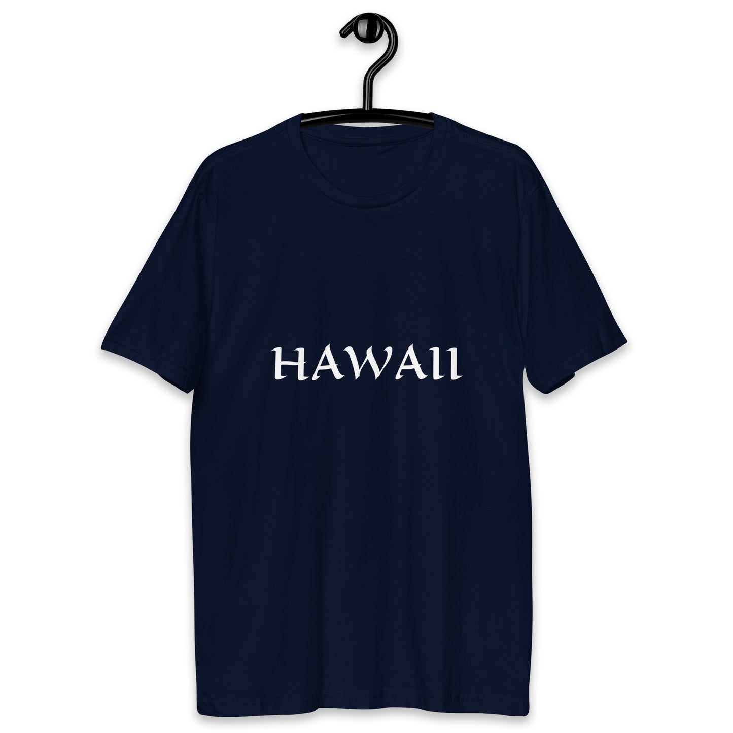 HAWAII NAVY BLUE OR ROYAL BLUE WITH WHITE HAWAII Men's fitted straight cut t-shirt