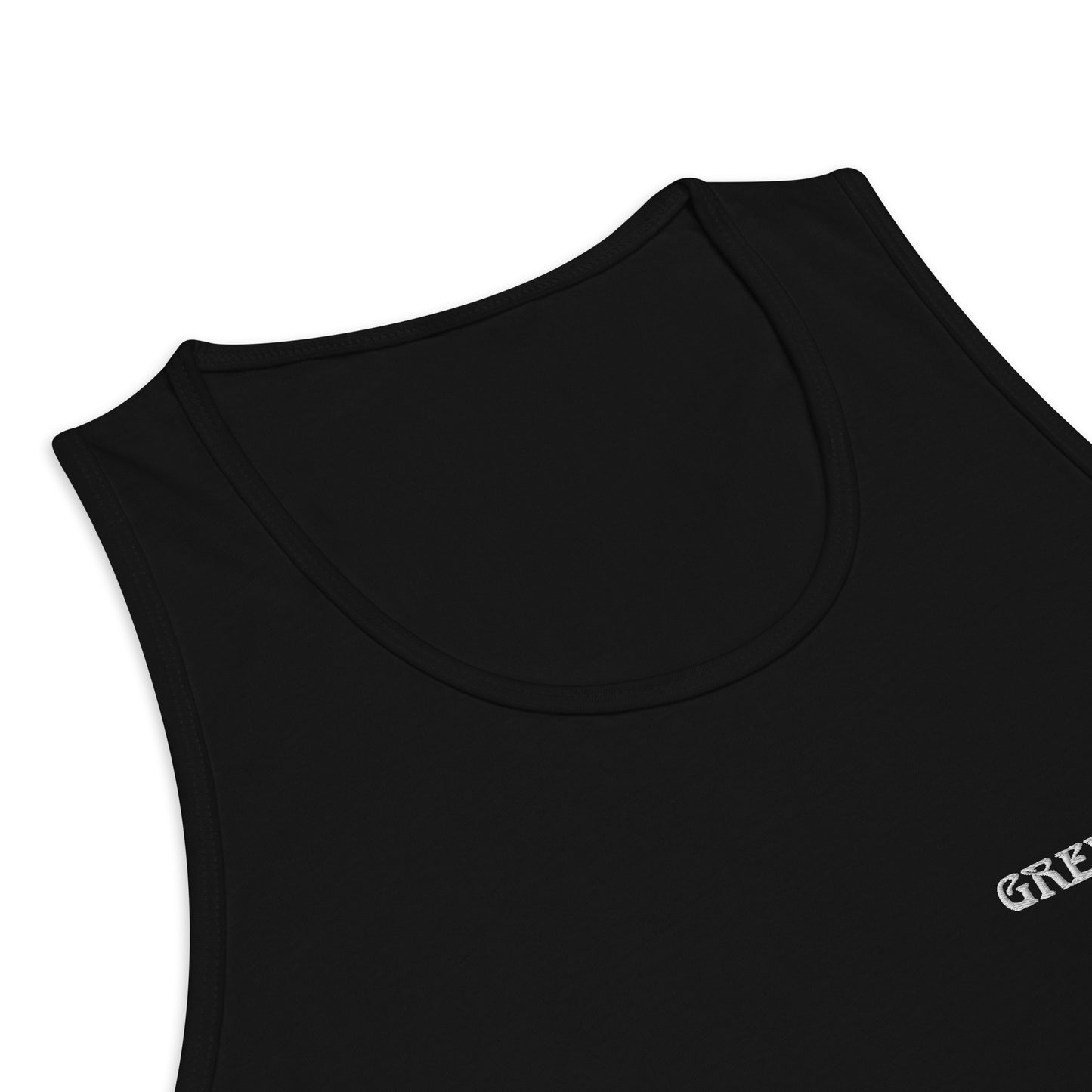 GREEK BOY (EMBROIDERY STITCHED WORDS)Men’s premium tank top