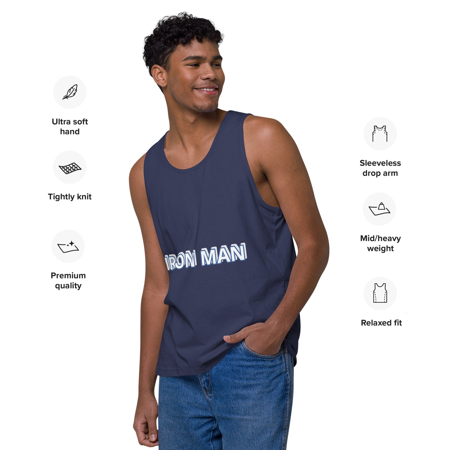 IRON MAN - ROYAL BLUE OR HARBOUR COLOR Men’s premium tank top