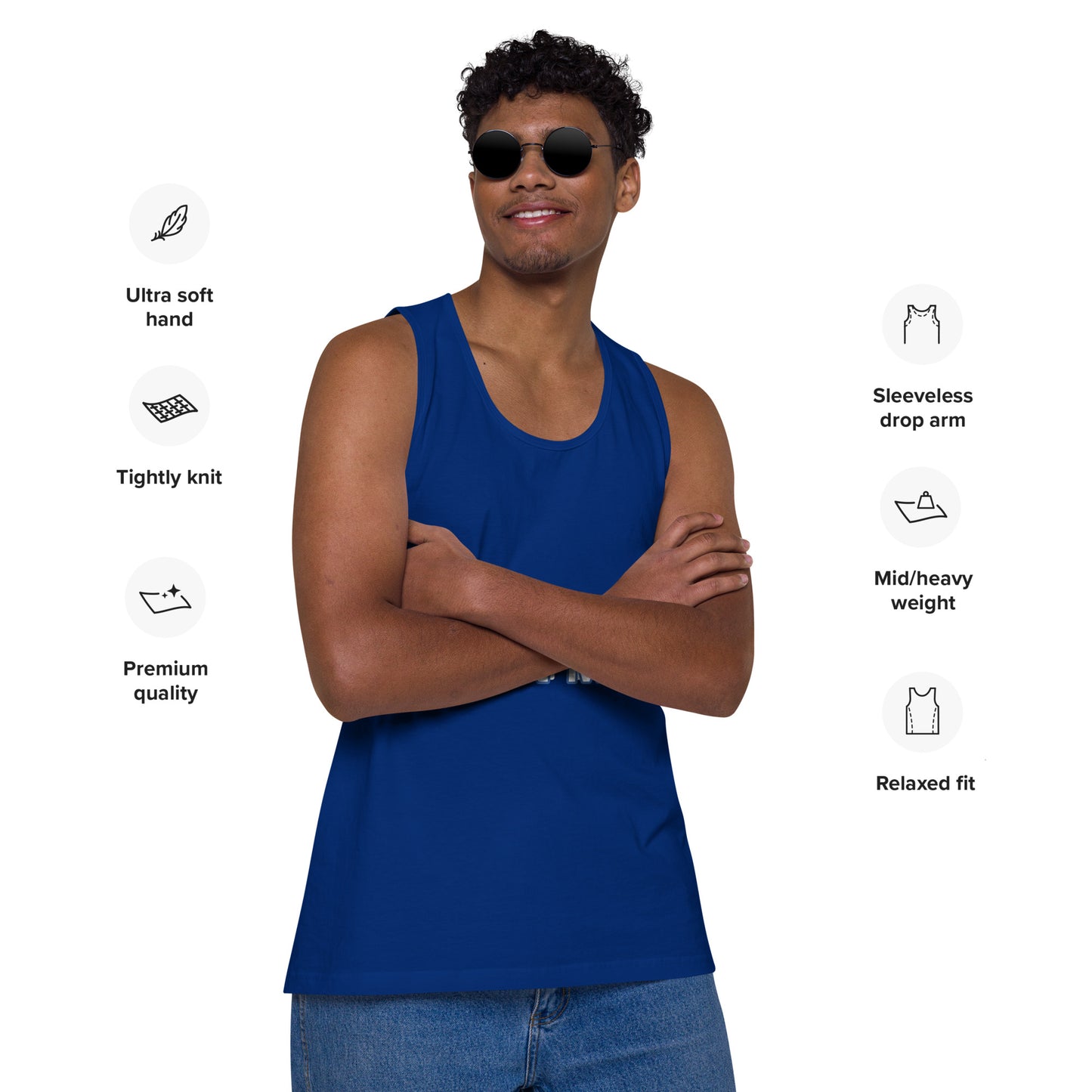 IRON MAN - ROYAL BLUE OR HARBOUR COLOR Men’s premium tank top