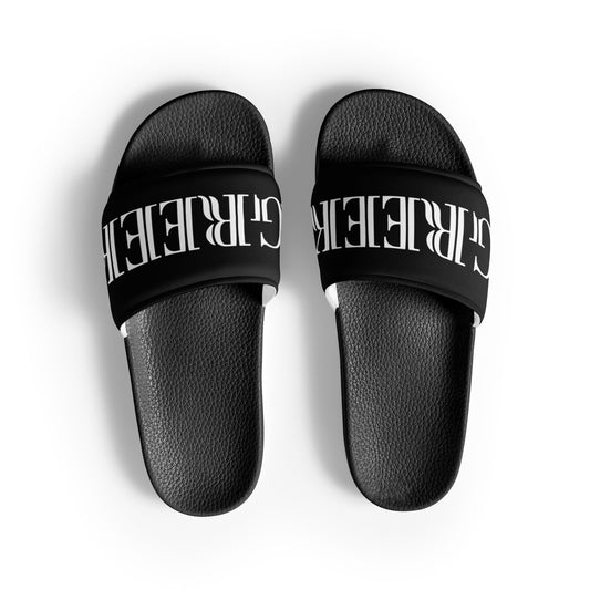 GREEK WHITE WRITING Men’s slides IN BLACK