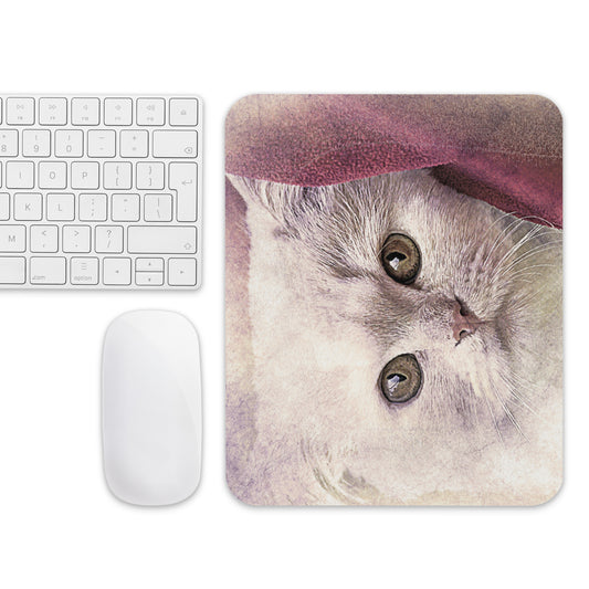 WHITE KITTEN Mouse pad