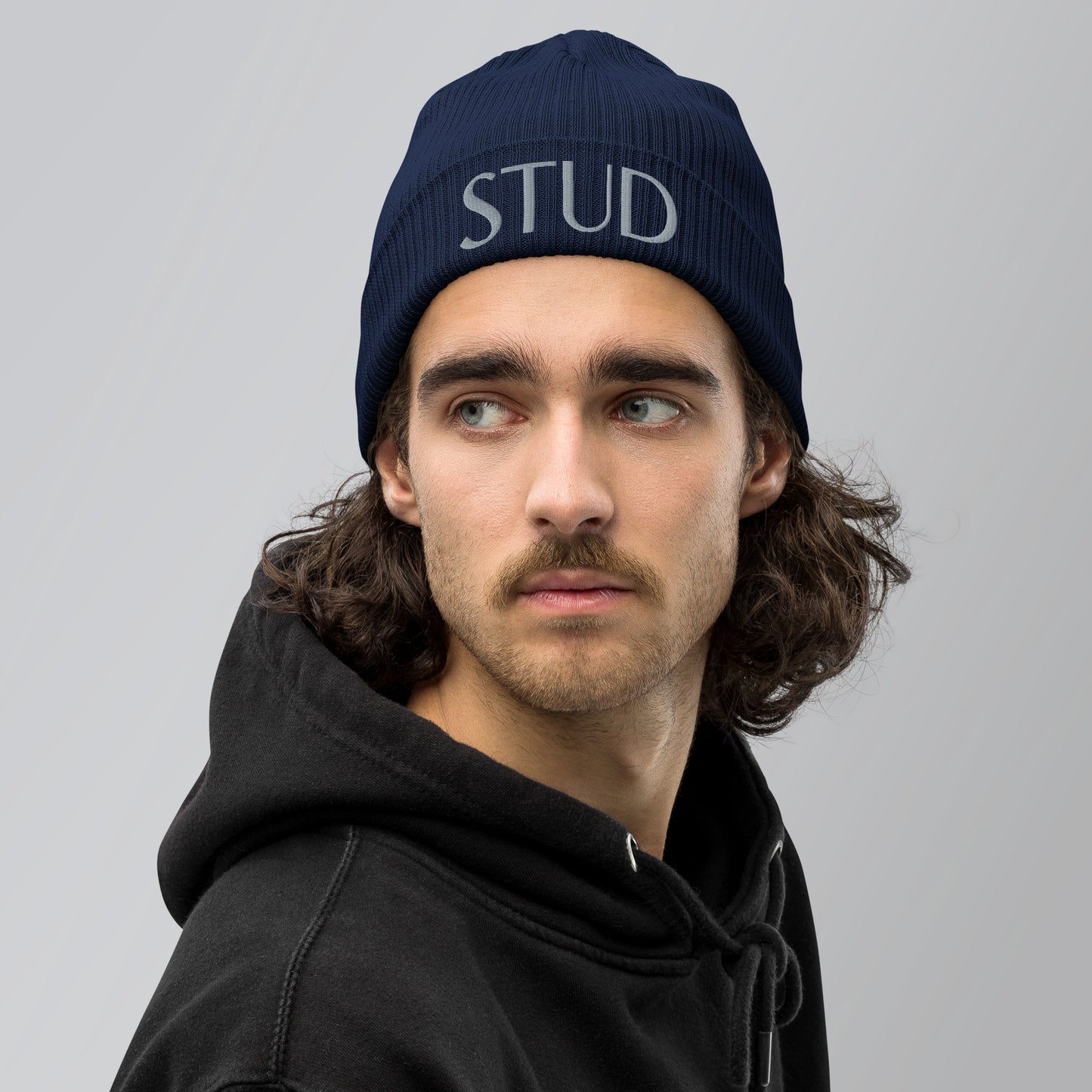 STUD Organic ribbed beanie