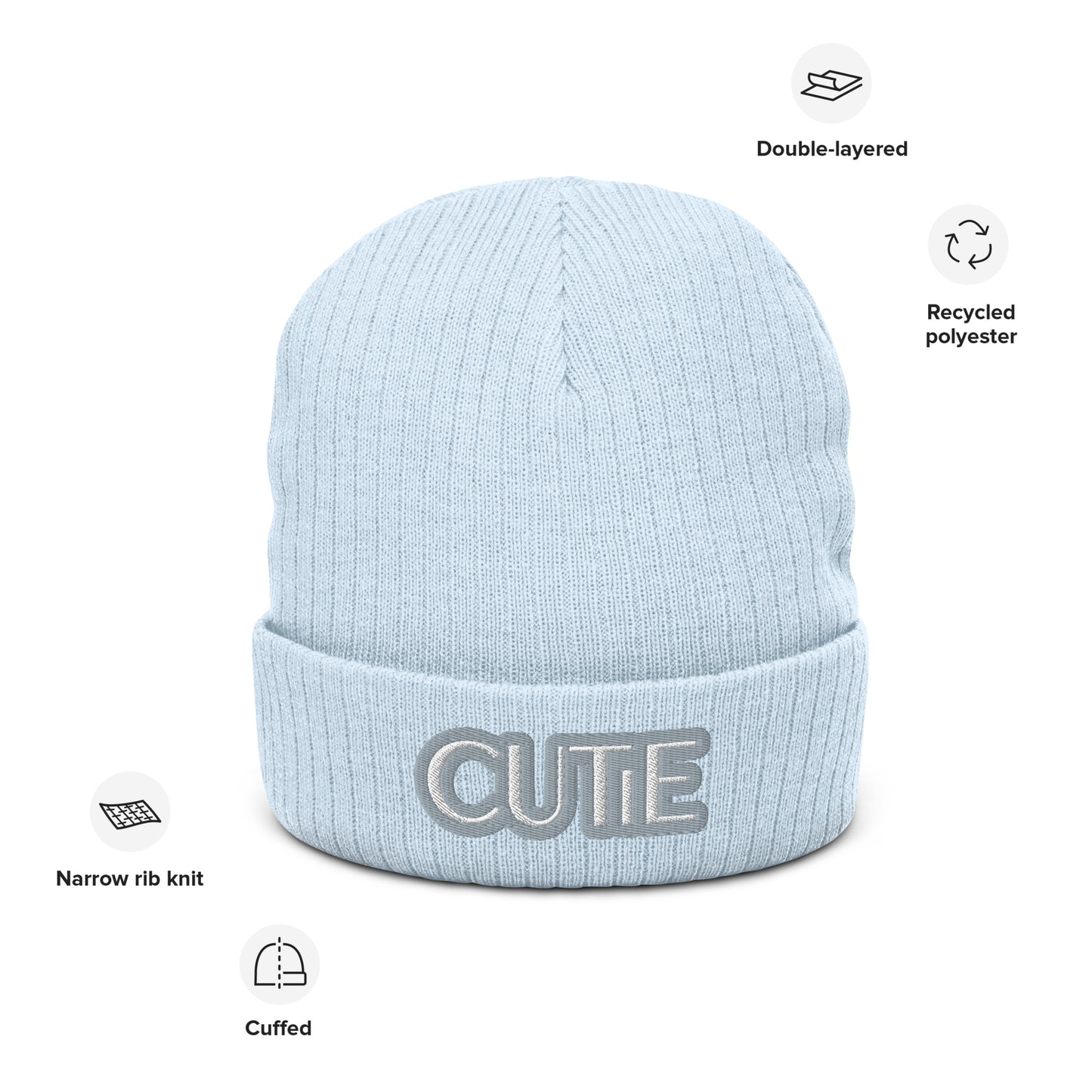 CUTIE Ribbed knit beanie