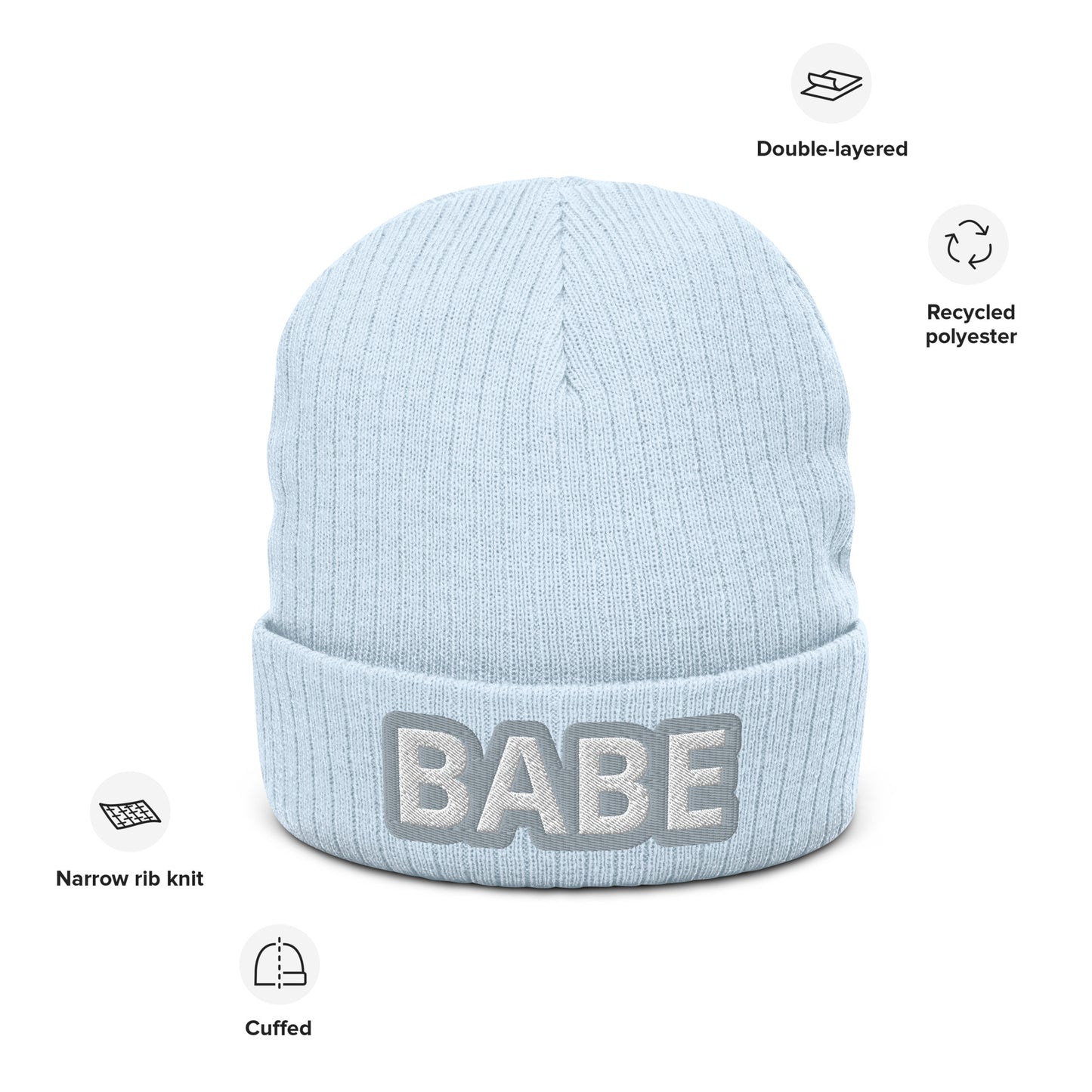 BABE Ribbed knit beanie