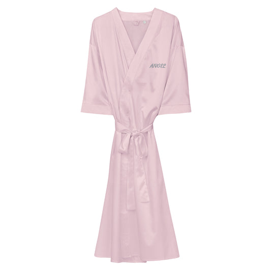 ANGEL Satin robe in Pink