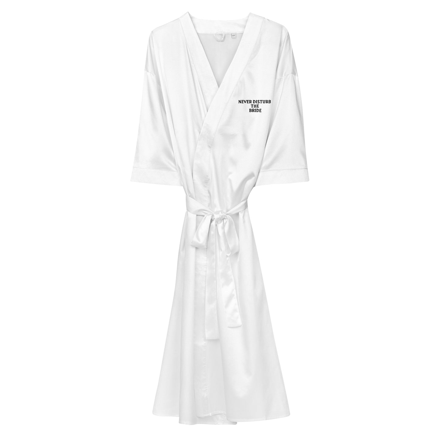 NEVER DISTURB THE BRIDE WHITE COLOR Satin robe