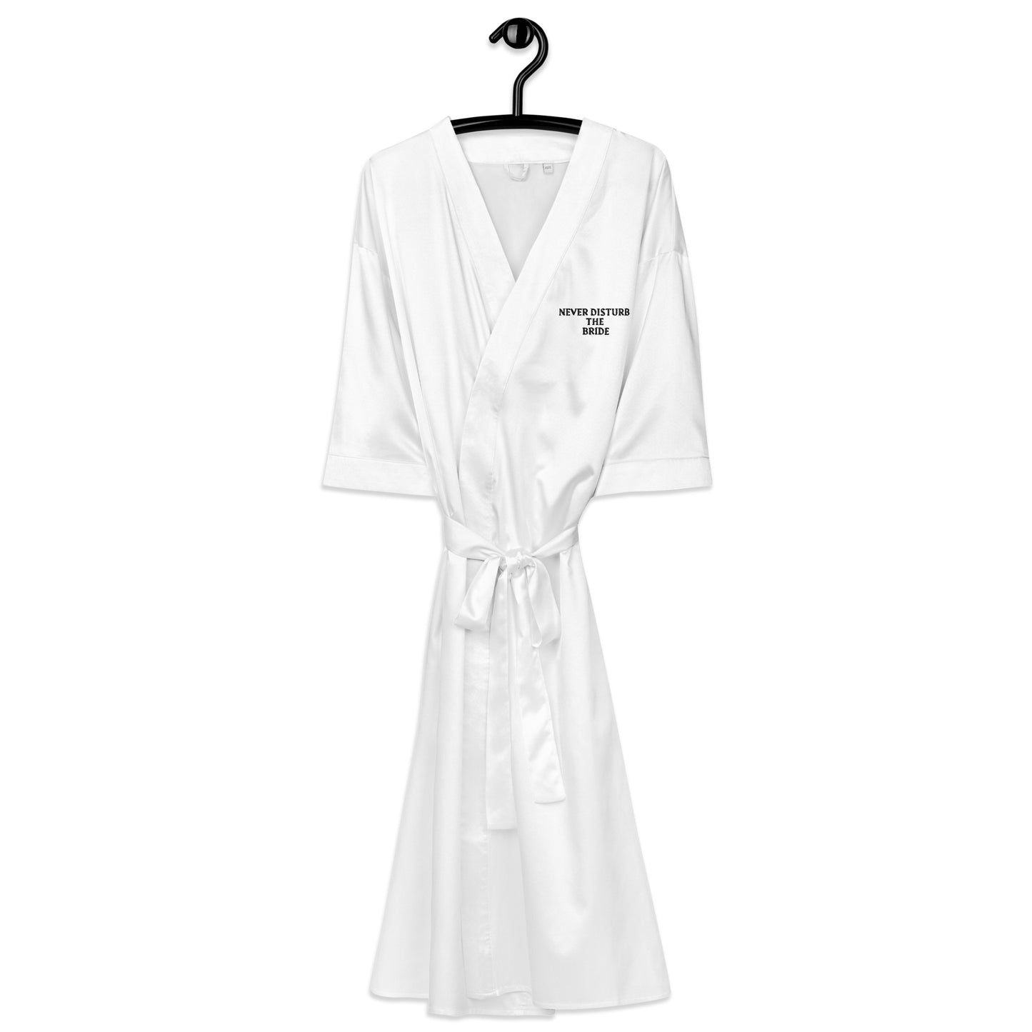 NEVER DISTURB THE BRIDE WHITE COLOR Satin robe