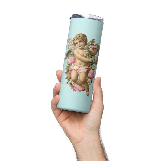 ANGEL WITH BLUE BACK GROUND Stainless steel tumbler