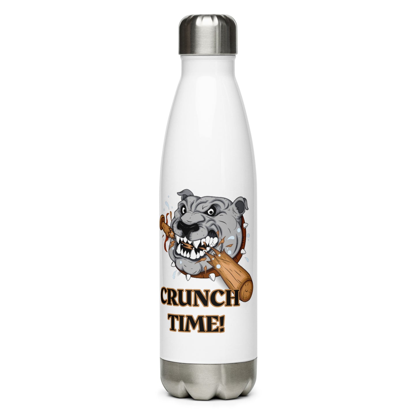 CRUNCH TIME! BULL DOG WITH BAT Stainless Steel Water Bottle