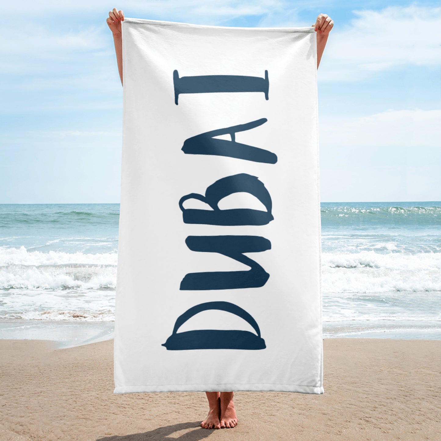 DUBAI Towel---BLUE AND WHITE