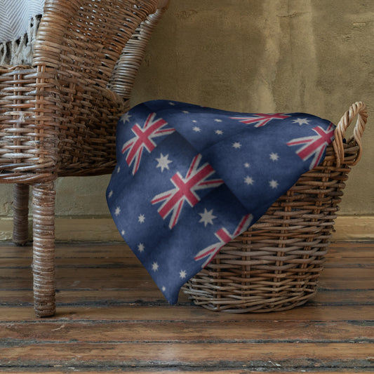 AUSSIE- FLAG STAMPED MANY TIMES-Throw Blanket