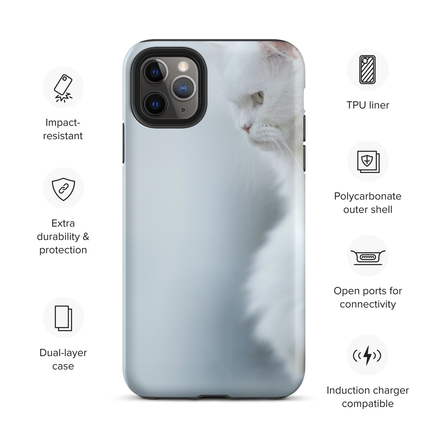 CAT BOUTIQUE-WHITE PERSIAN CAT Tough iPhone case