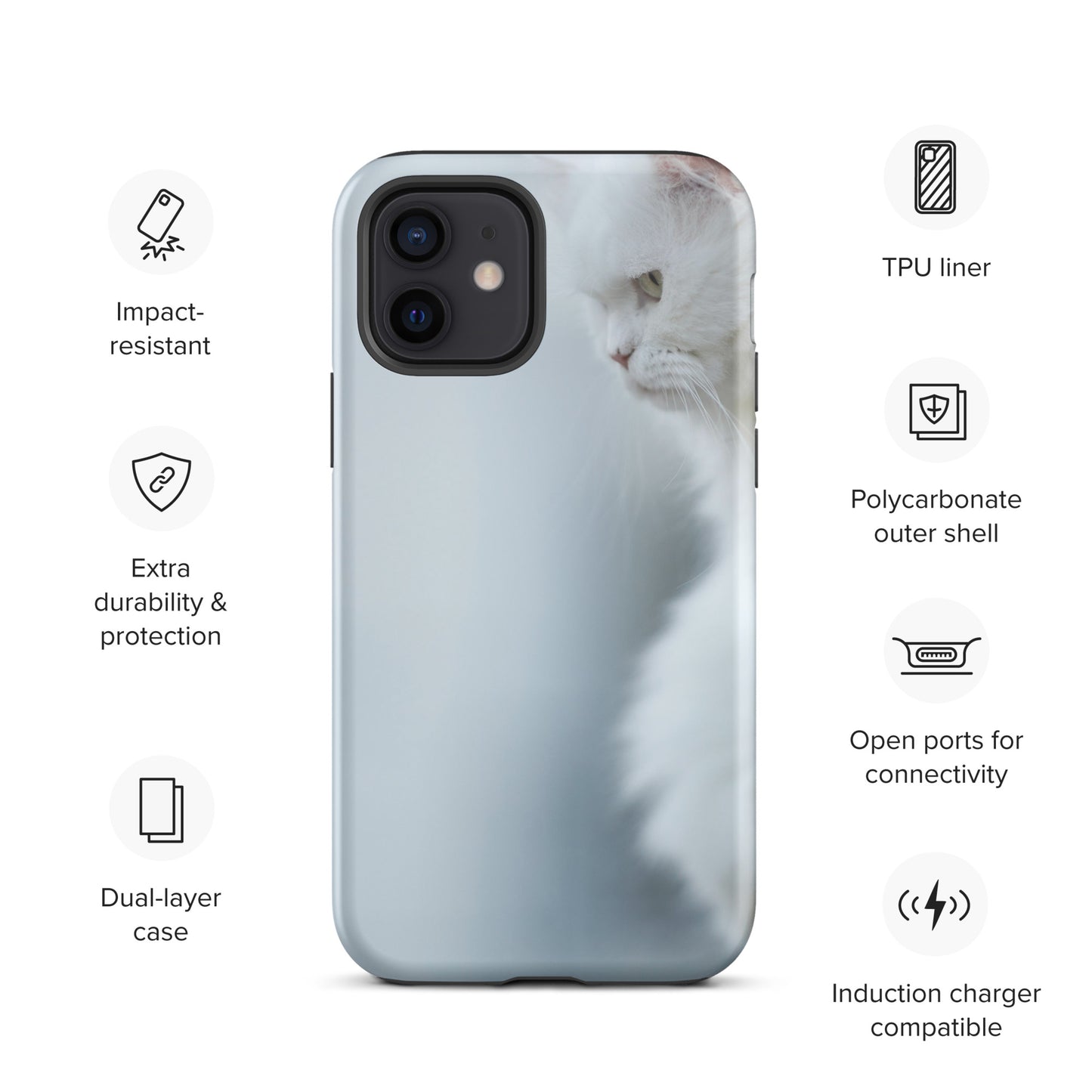 CAT BOUTIQUE-WHITE PERSIAN CAT Tough iPhone case