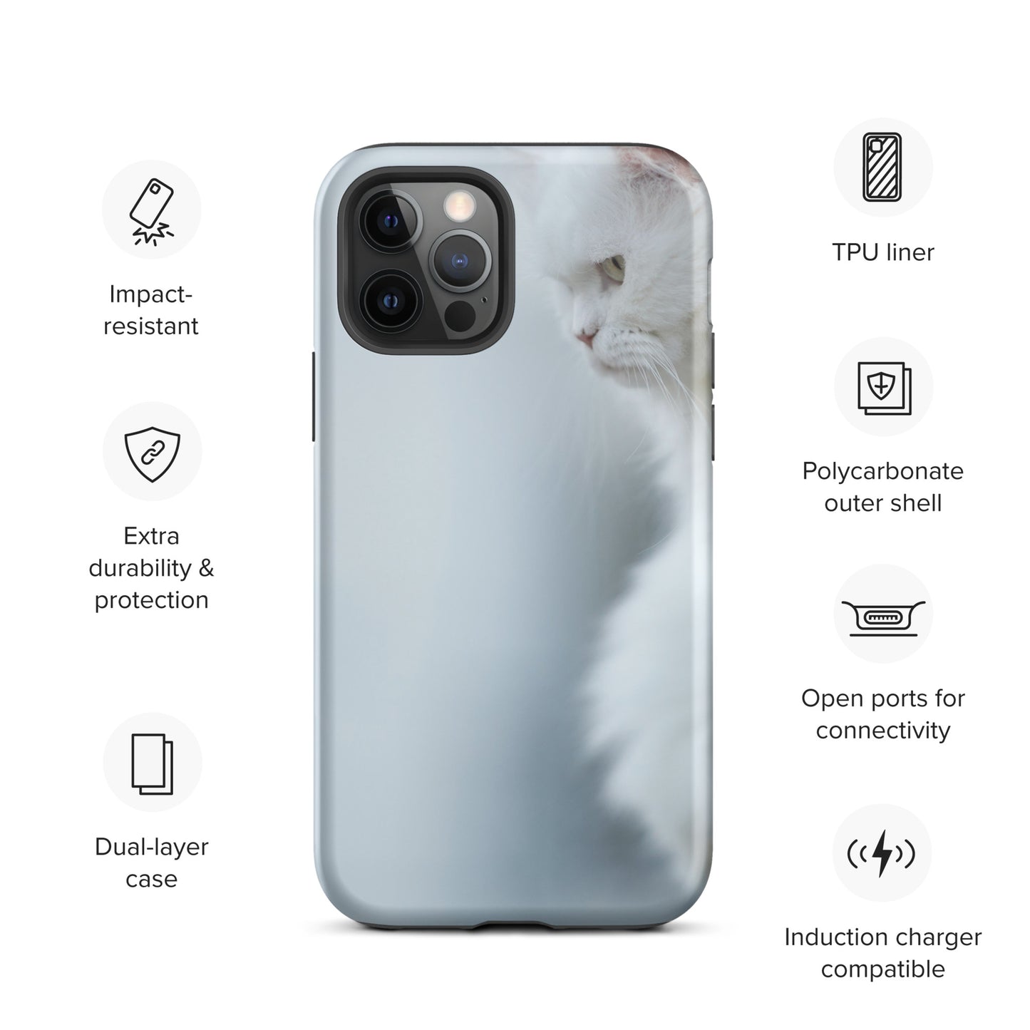 CAT BOUTIQUE-WHITE PERSIAN CAT Tough iPhone case