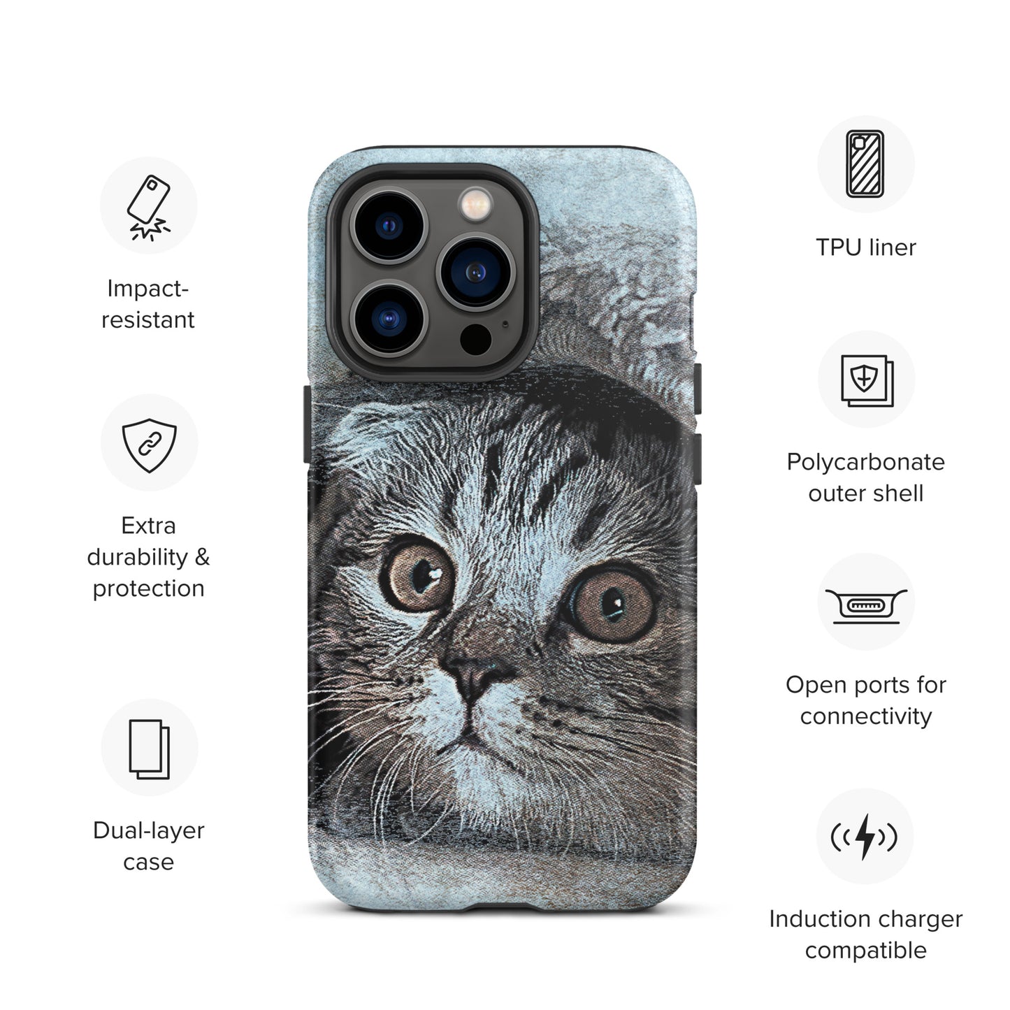 CAT BOUTIQUE-CAT IS LOOKING Tough iPhone case