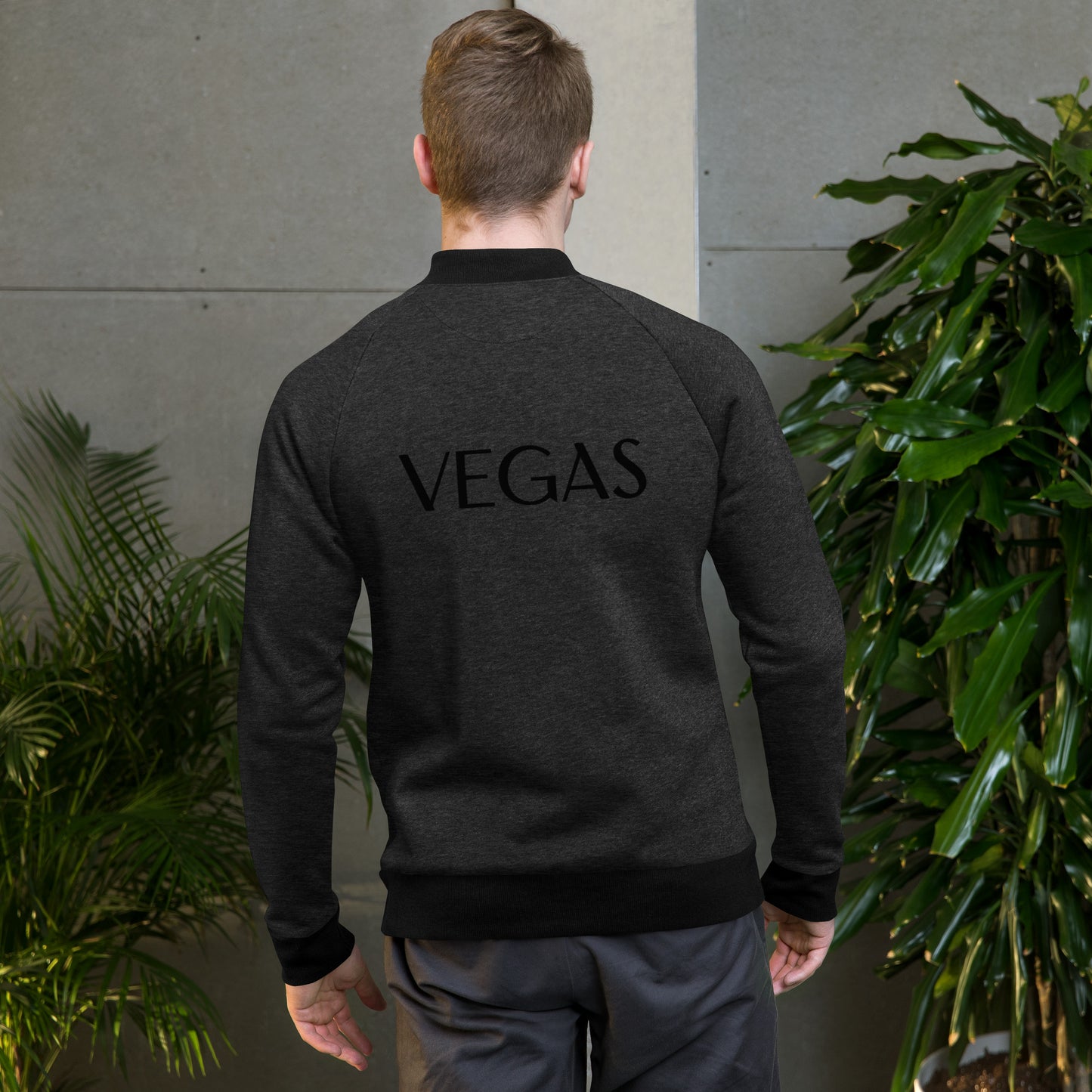 VEGAS -----WRITING IS BLACK SO YOU CANT SEE IT UNTIL YOU ARE CLOSE UP-Bomber Jacket