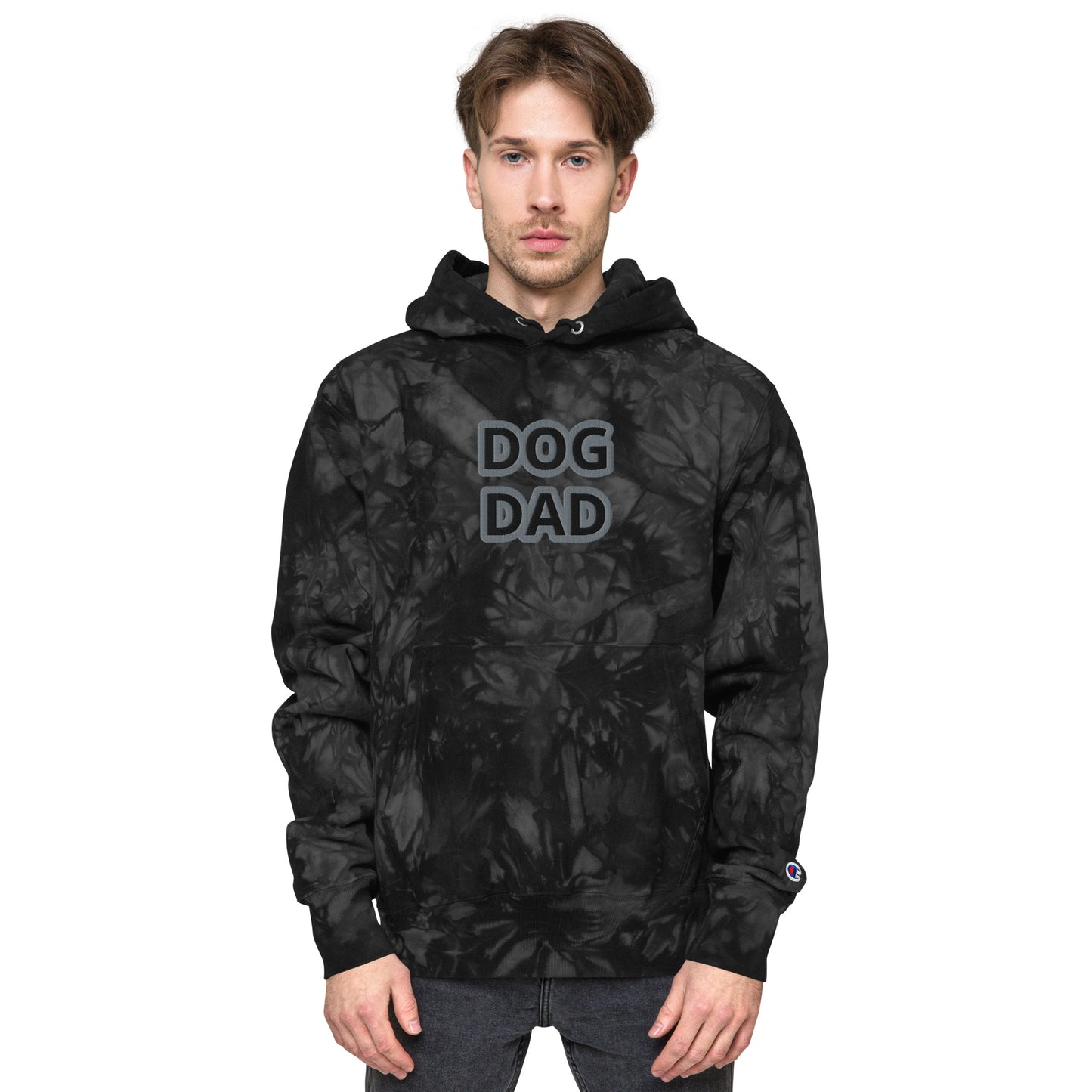 DOG DAD Unisex Champion tie-dye hoodie