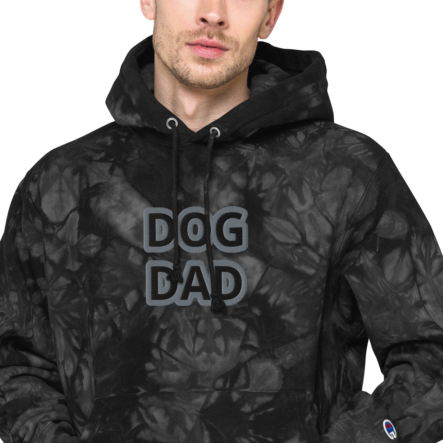 DOG DAD Unisex Champion tie-dye hoodie