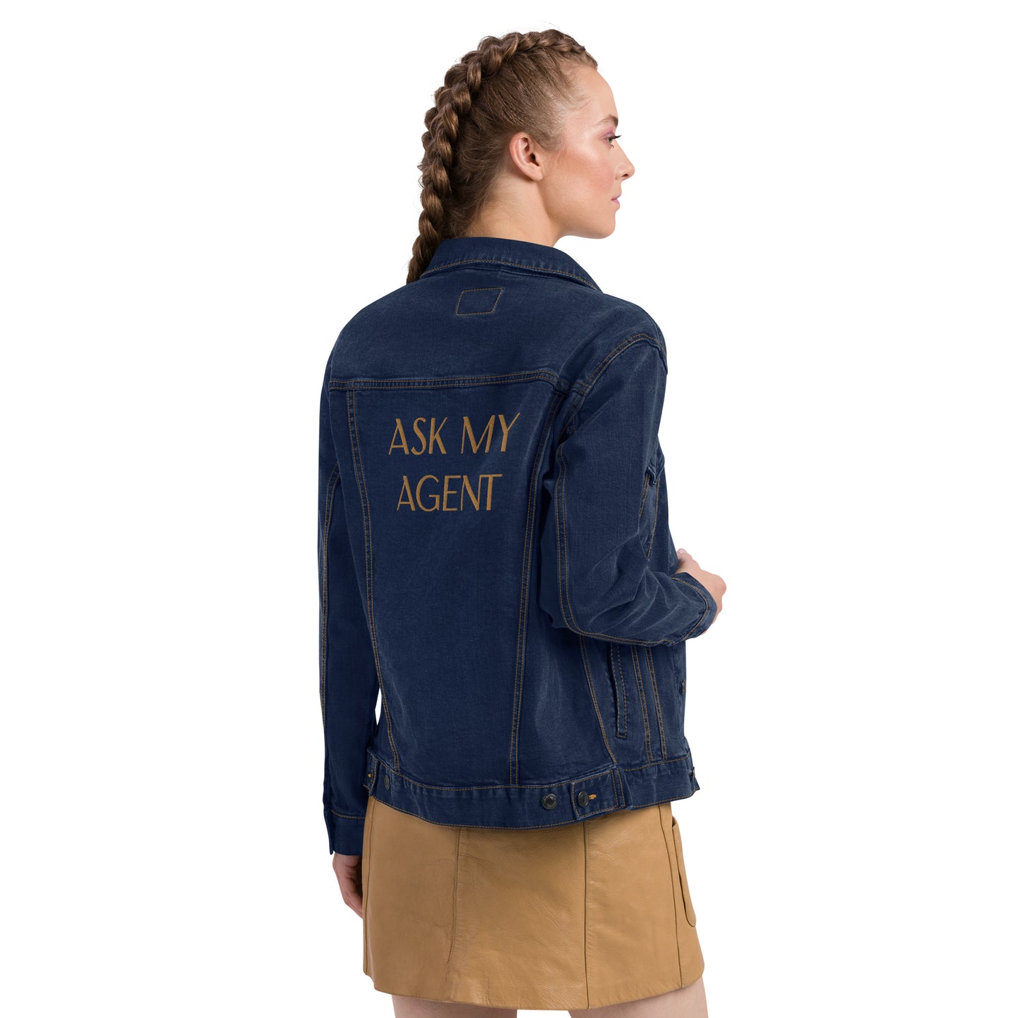 ASK MY AGENT Unisex denim jacket