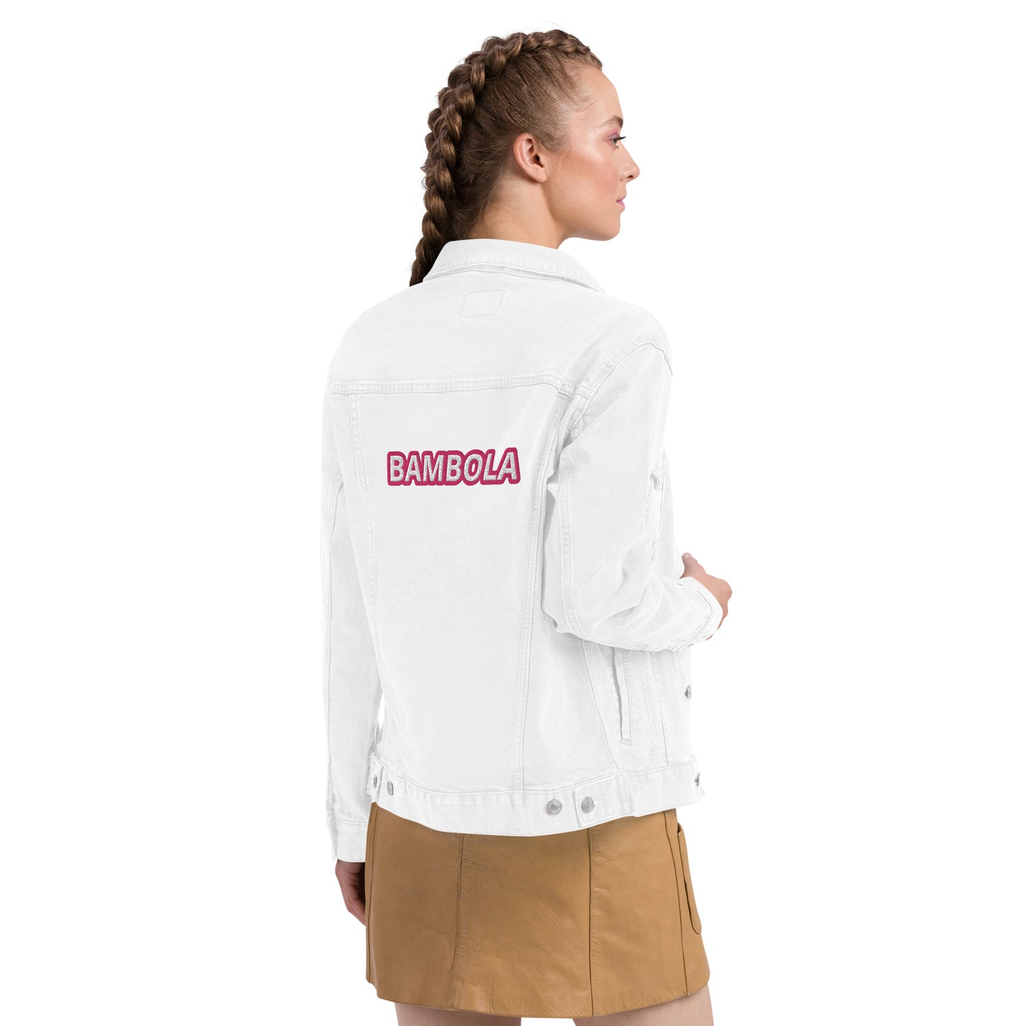 BAMBOLA WHITE denim jacket ( MEANING IS DOLL IN ITALIAN)