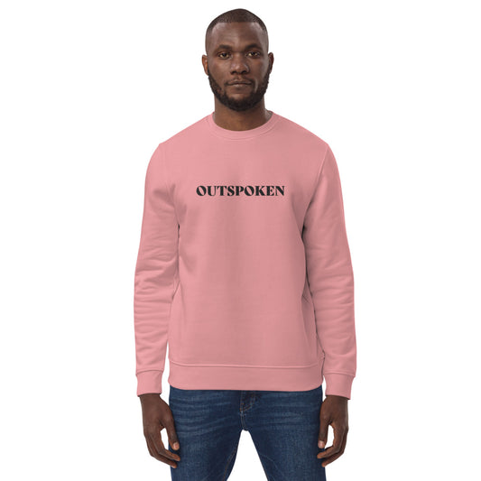 OUTSPOKEN PINK   Unisex eco sweatshirt WITH BLACK STITCH