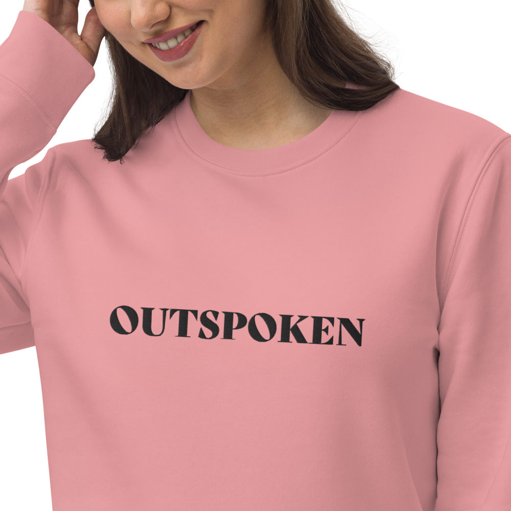 OUTSPOKEN PINK   Unisex eco sweatshirt WITH BLACK STITCH