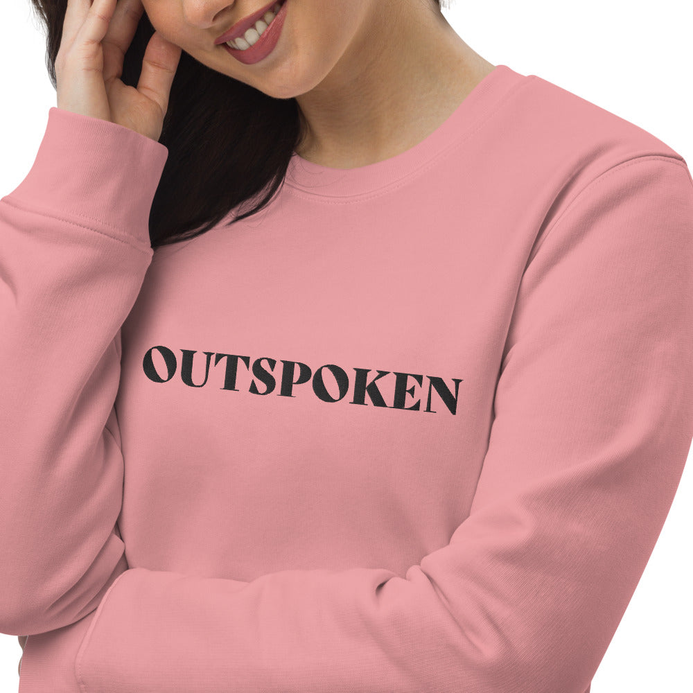 OUTSPOKEN PINK   Unisex eco sweatshirt WITH BLACK STITCH