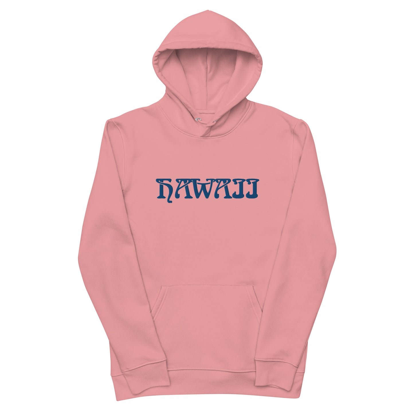 HAWAII BLUE STITCHES ON PINK BACKGROUND Unisex essential eco hoodie